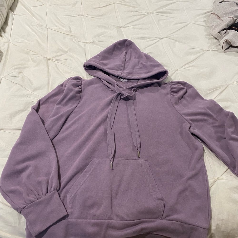 Purple flirty hoodie.